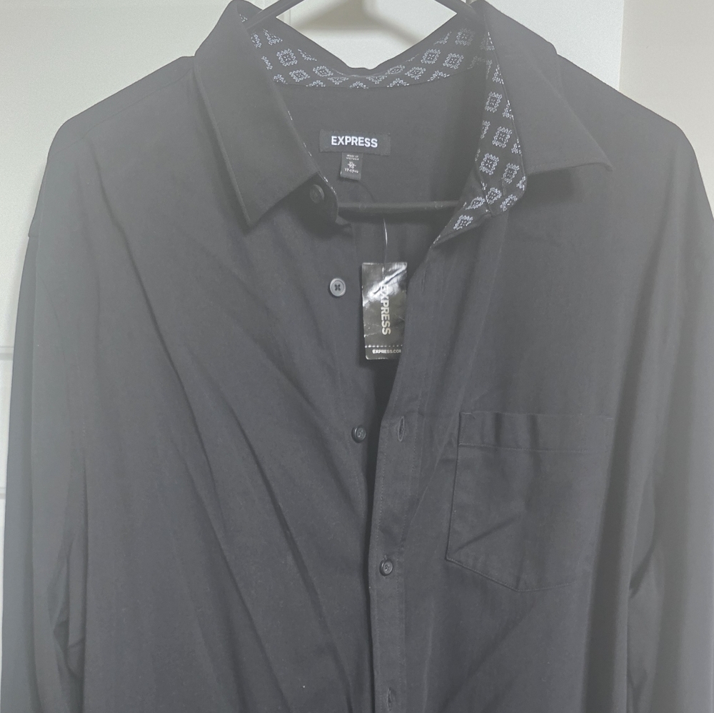 Express Men's Black Button Down Shirt